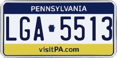 PA license plate LGA5513