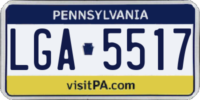PA license plate LGA5517