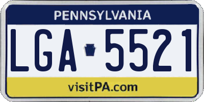 PA license plate LGA5521