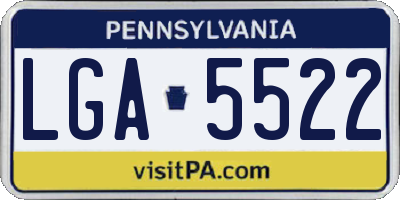 PA license plate LGA5522