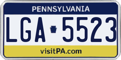 PA license plate LGA5523