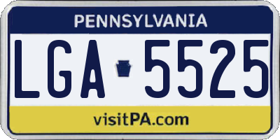 PA license plate LGA5525