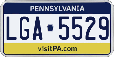 PA license plate LGA5529