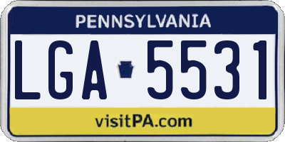 PA license plate LGA5531