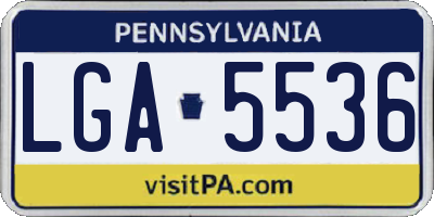 PA license plate LGA5536