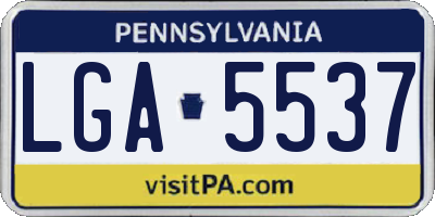 PA license plate LGA5537