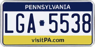 PA license plate LGA5538