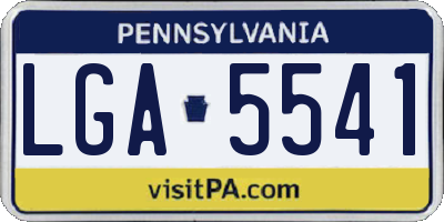 PA license plate LGA5541