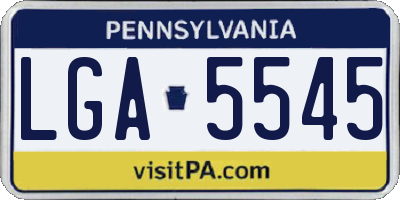 PA license plate LGA5545