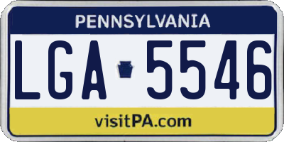 PA license plate LGA5546