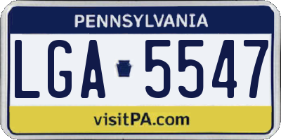 PA license plate LGA5547