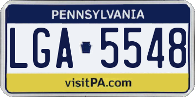 PA license plate LGA5548