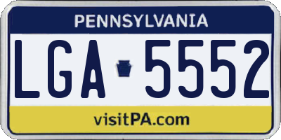 PA license plate LGA5552