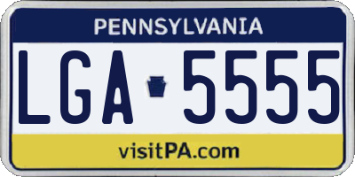 PA license plate LGA5555