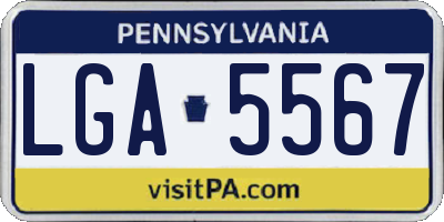 PA license plate LGA5567