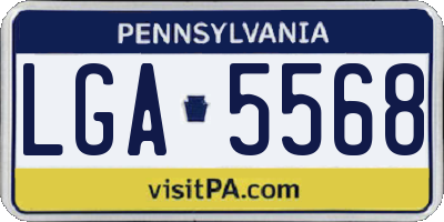 PA license plate LGA5568