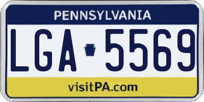 PA license plate LGA5569