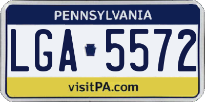 PA license plate LGA5572