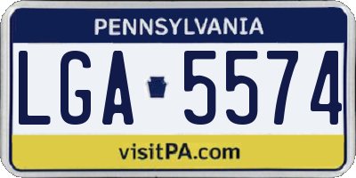 PA license plate LGA5574
