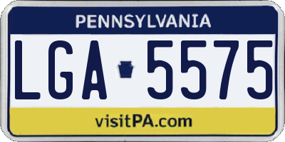 PA license plate LGA5575