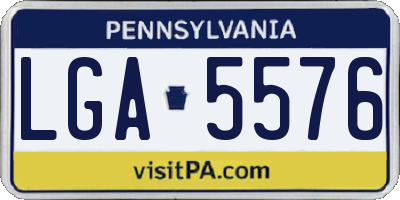PA license plate LGA5576