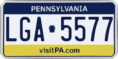 PA license plate LGA5577