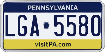 PA license plate LGA5580