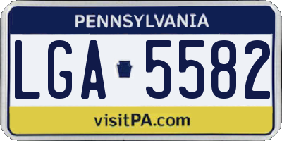 PA license plate LGA5582