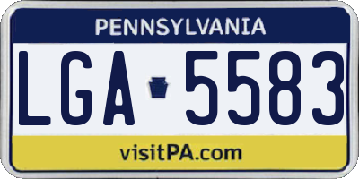 PA license plate LGA5583