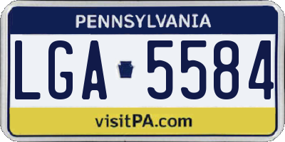 PA license plate LGA5584