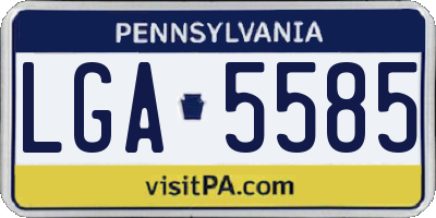 PA license plate LGA5585