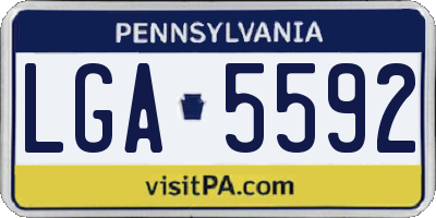 PA license plate LGA5592