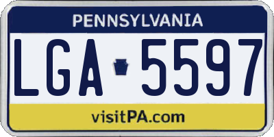 PA license plate LGA5597