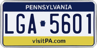 PA license plate LGA5601