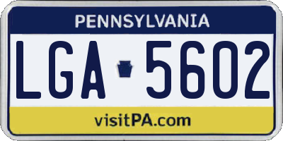 PA license plate LGA5602