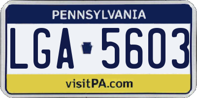 PA license plate LGA5603