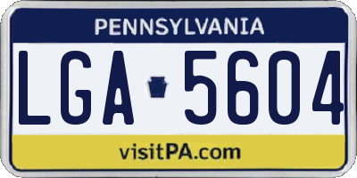 PA license plate LGA5604