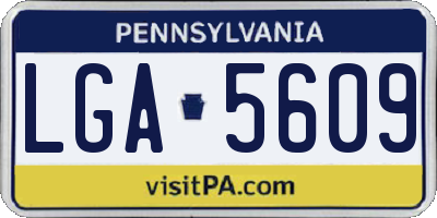 PA license plate LGA5609