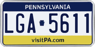 PA license plate LGA5611