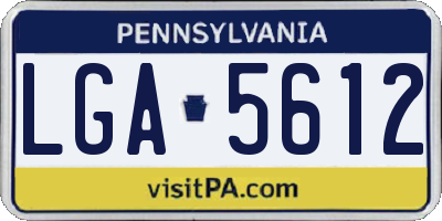 PA license plate LGA5612