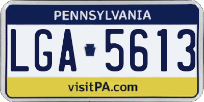 PA license plate LGA5613