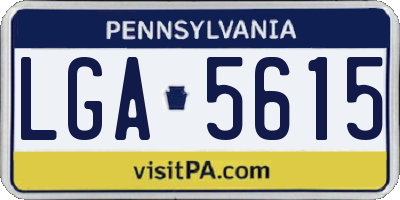 PA license plate LGA5615