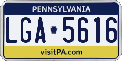 PA license plate LGA5616
