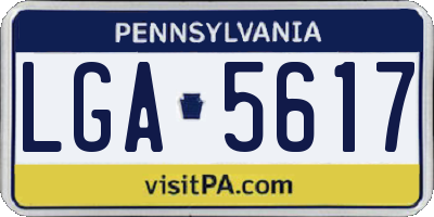 PA license plate LGA5617