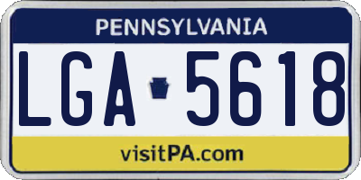 PA license plate LGA5618
