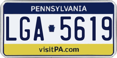 PA license plate LGA5619