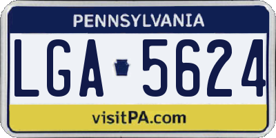PA license plate LGA5624