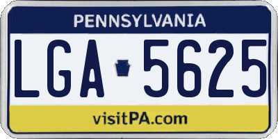 PA license plate LGA5625