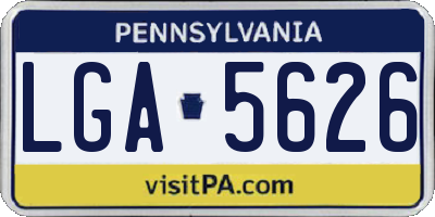 PA license plate LGA5626
