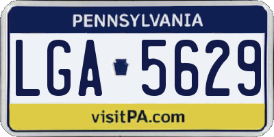 PA license plate LGA5629